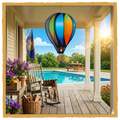 Decorative Hot Air Balloon – 22" Vintage Hanging Outdoor Decor