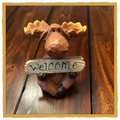 Moose with Welcome & Go Away Sign