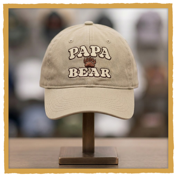 Papa Bear Hat – Adjustable One Size (Classic Embroidered Cap)