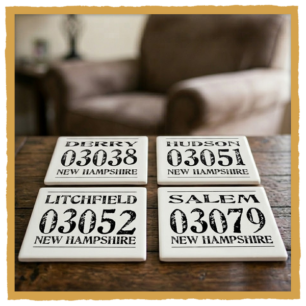 New Hampshire Town Coasters – Local NH Drink Coasters