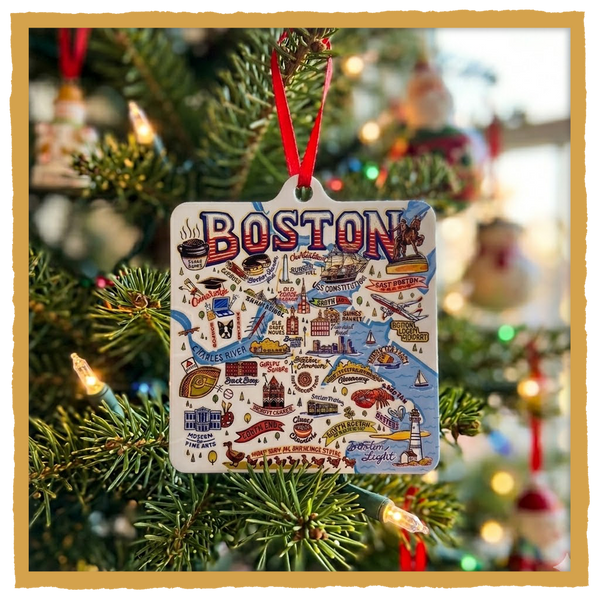 BOSTON VINTAGE MAP ORNAMENT