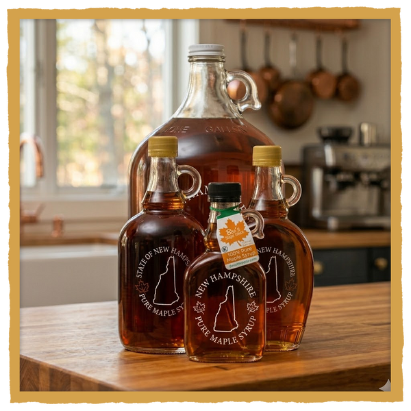 NH MAPLE SYRUP GLASS JUG