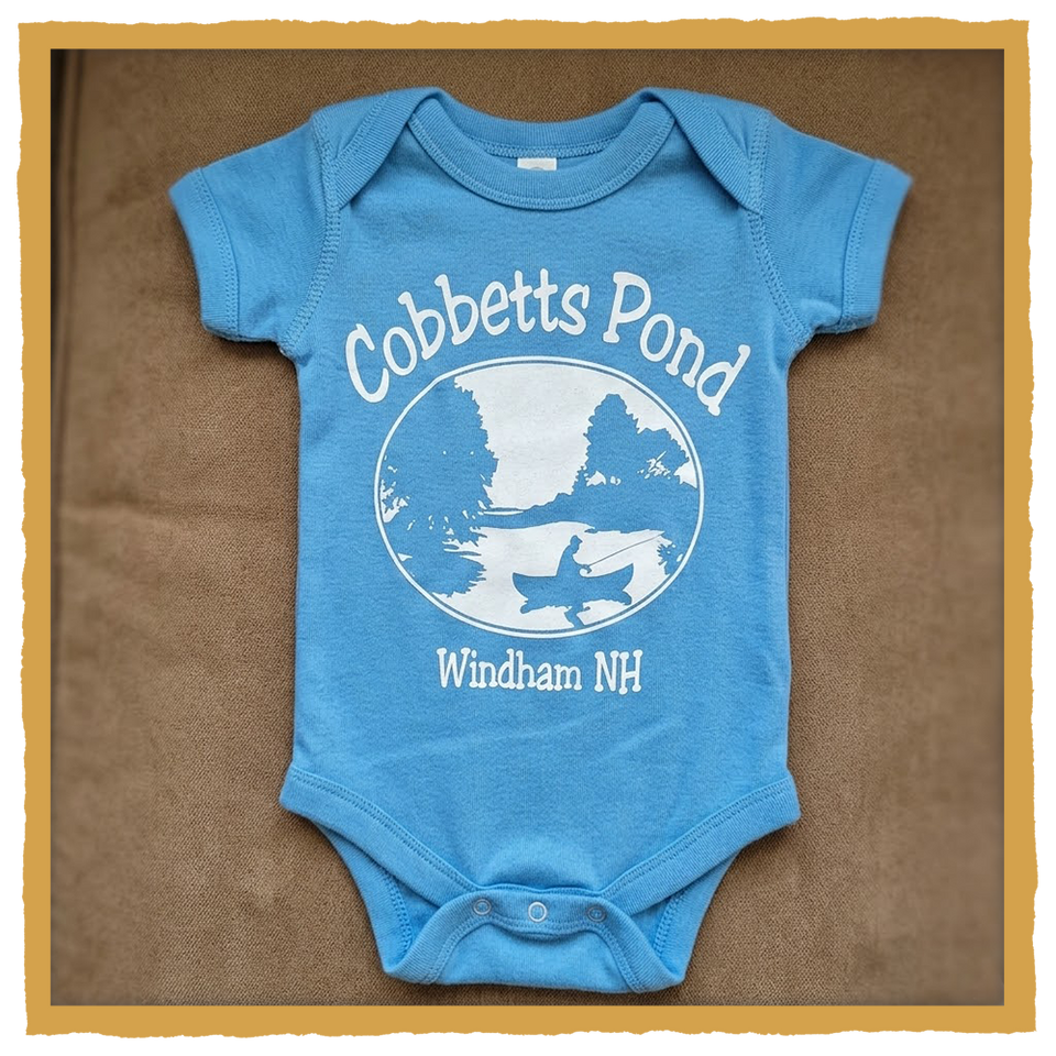 Cobbetts Pond Baby Onesie – Windham NH Infant Bodysuit (Blue)