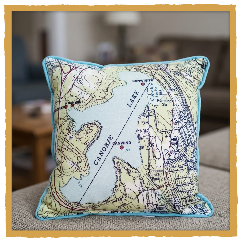Canobie Lake 16" Throw Pillow – Vintage New Hampshire Souvenir Decor