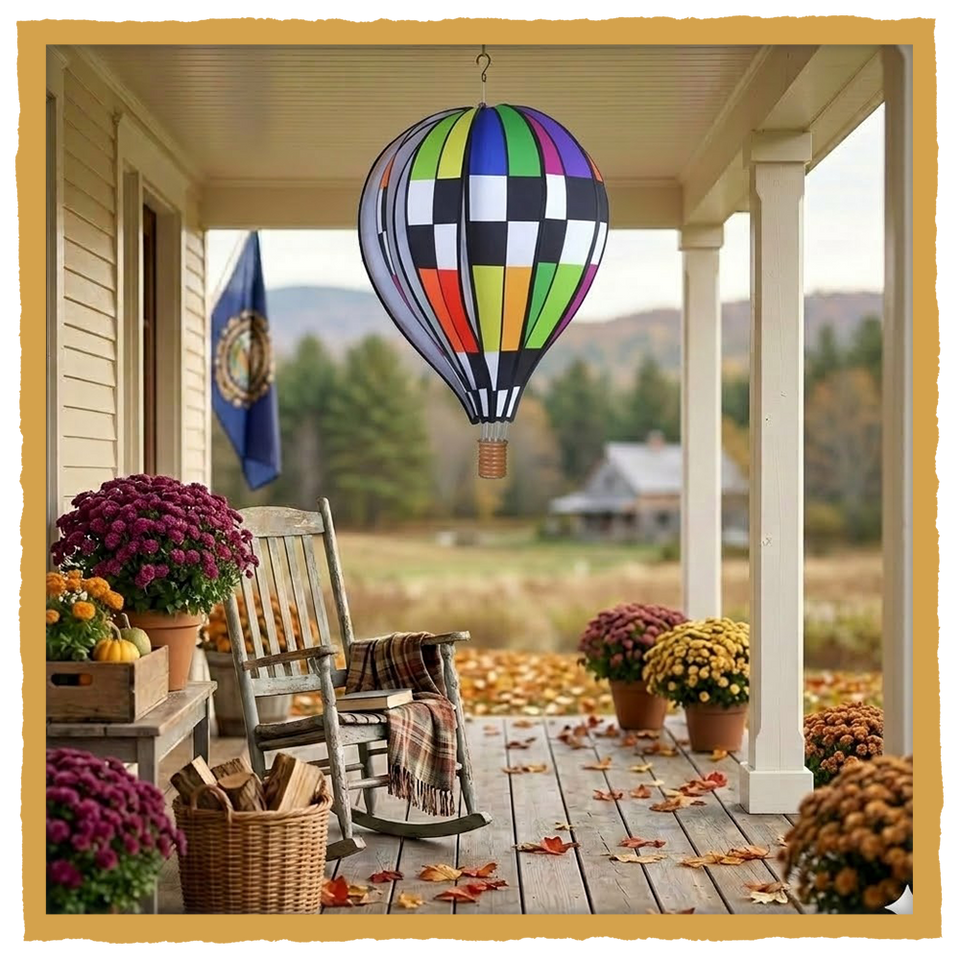 Decorative Hot Air Balloon – 22" Vintage Hanging Outdoor Decor