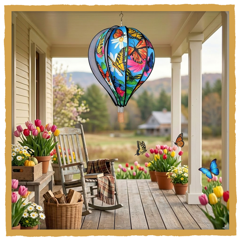 Decorative Hot Air Balloon – 22" Vintage Hanging Outdoor Decor