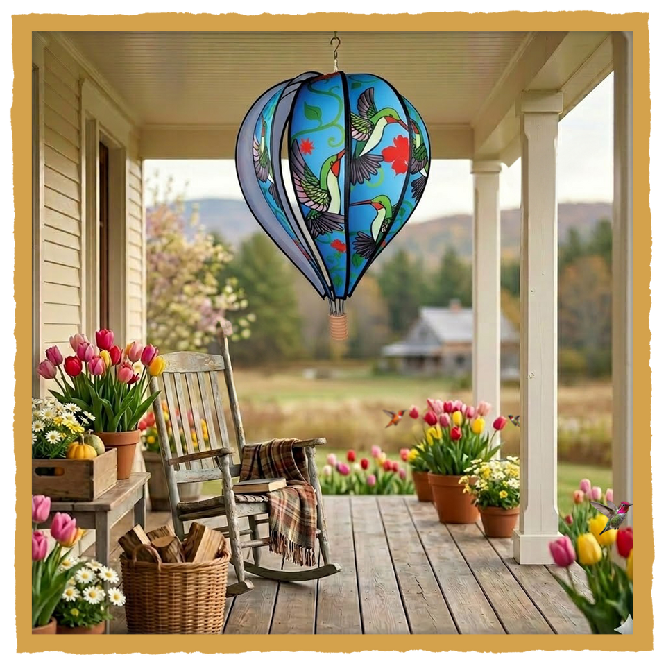 Decorative Hot Air Balloon – 22" Vintage Hanging Outdoor Decor