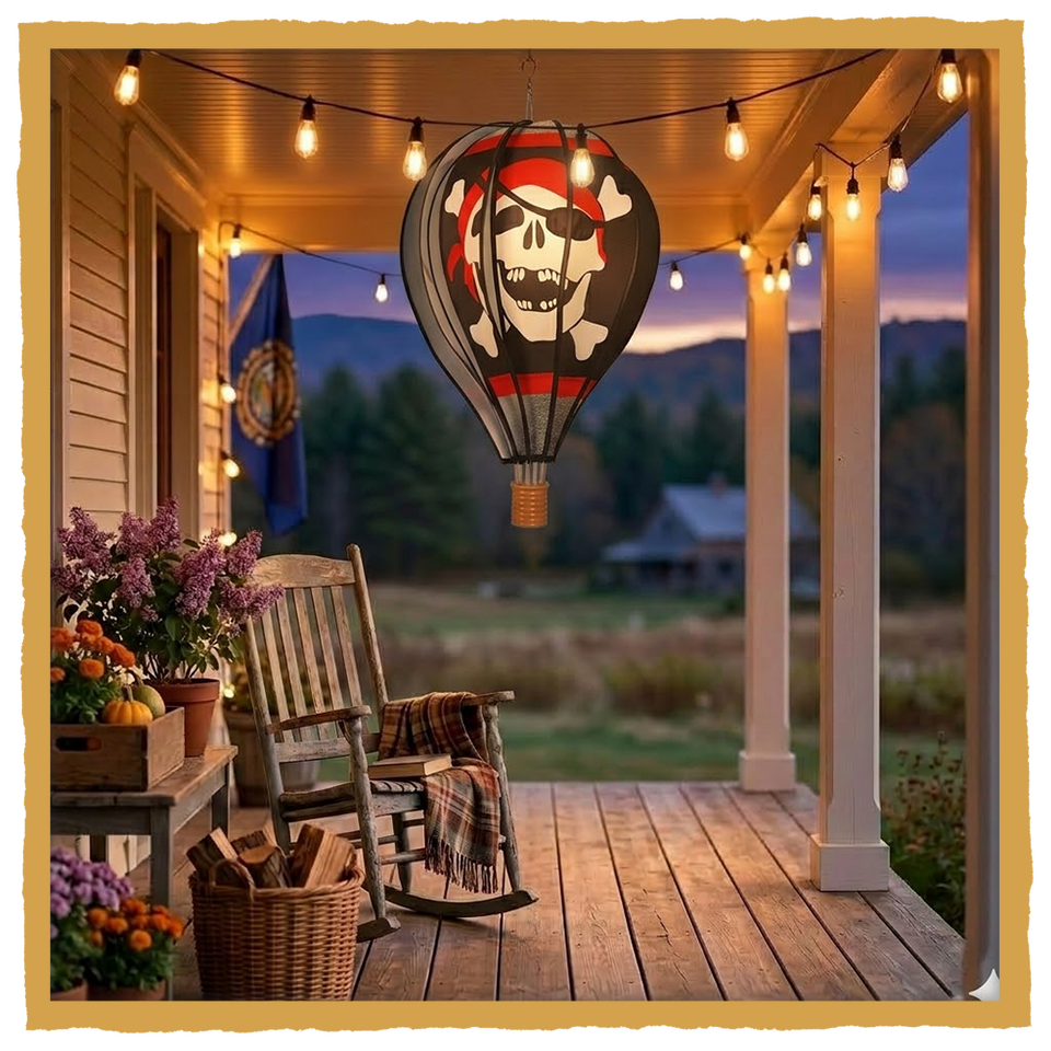 Decorative Hot Air Balloon – 22" Vintage Hanging Outdoor Decor