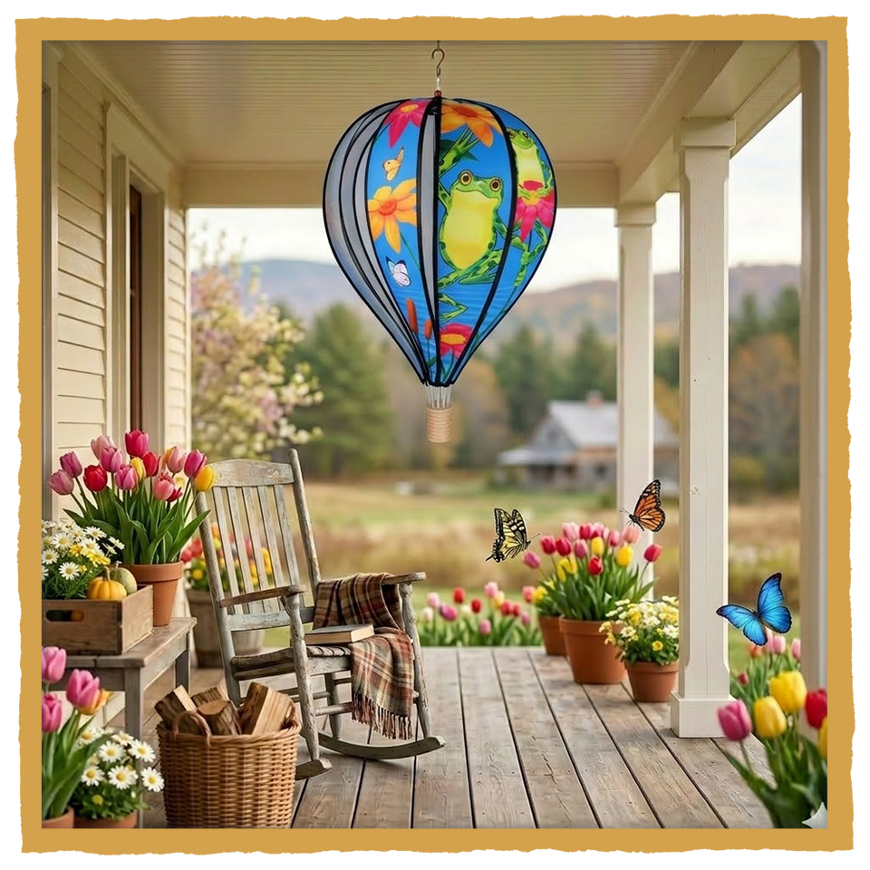 Decorative Hot Air Balloon – 22" Vintage Hanging Outdoor Decor