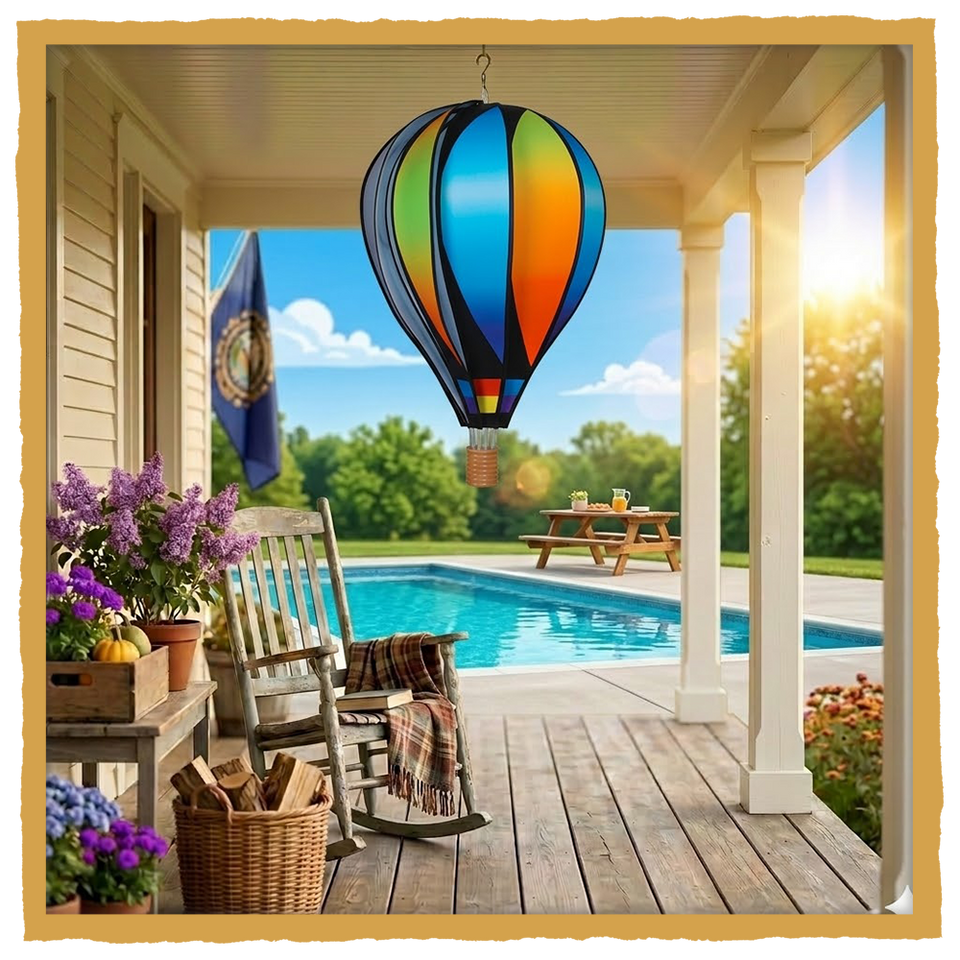 Decorative Hot Air Balloon – 22" Vintage Hanging Outdoor Decor