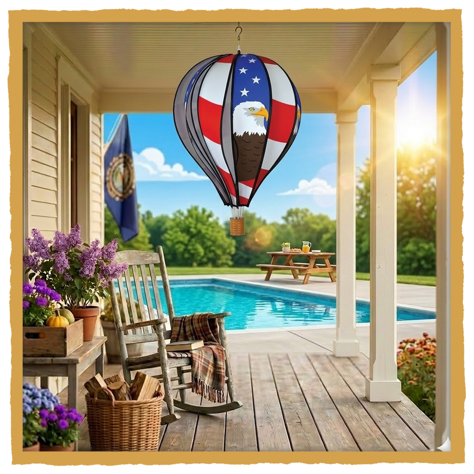 Decorative Hot Air Balloon – 22" Vintage Hanging Outdoor Decor