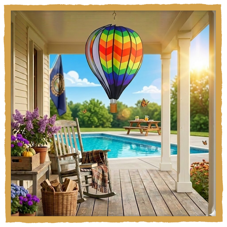 Decorative Hot Air Balloon – 22" Vintage Hanging Outdoor Decor