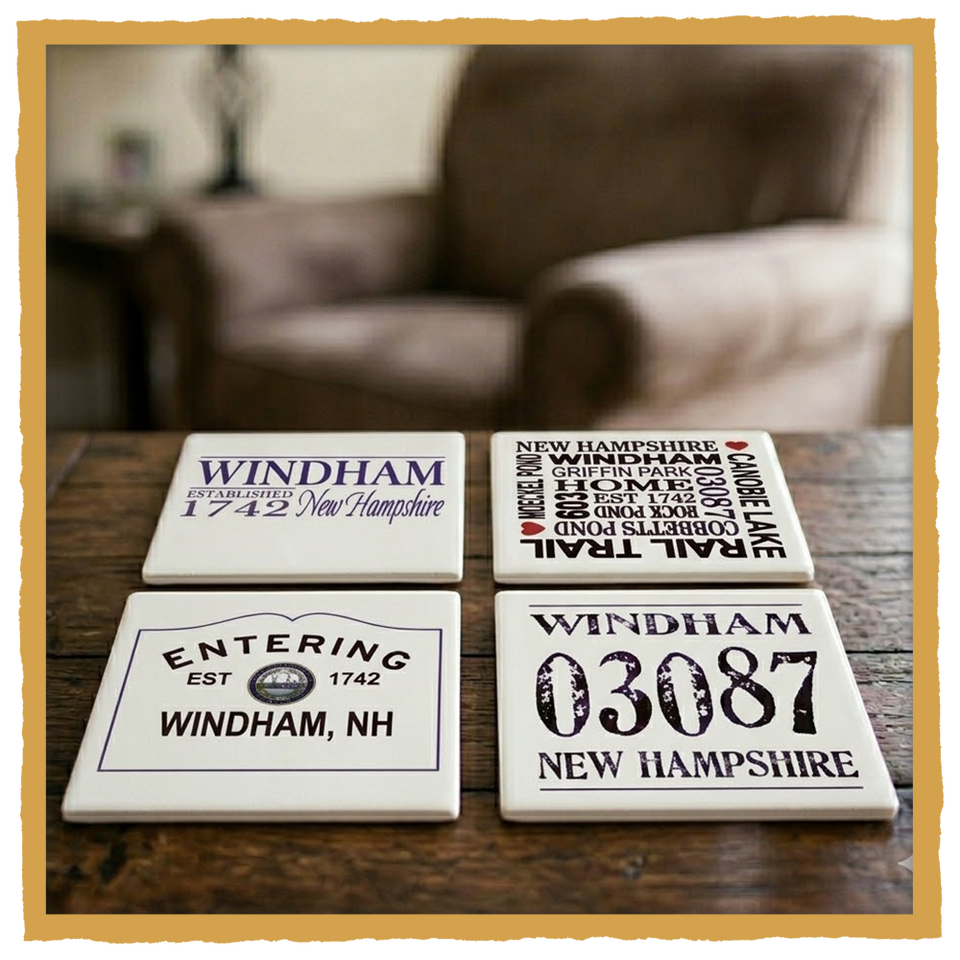 Windham NH Absorbent Tile Coaster – Made in USA