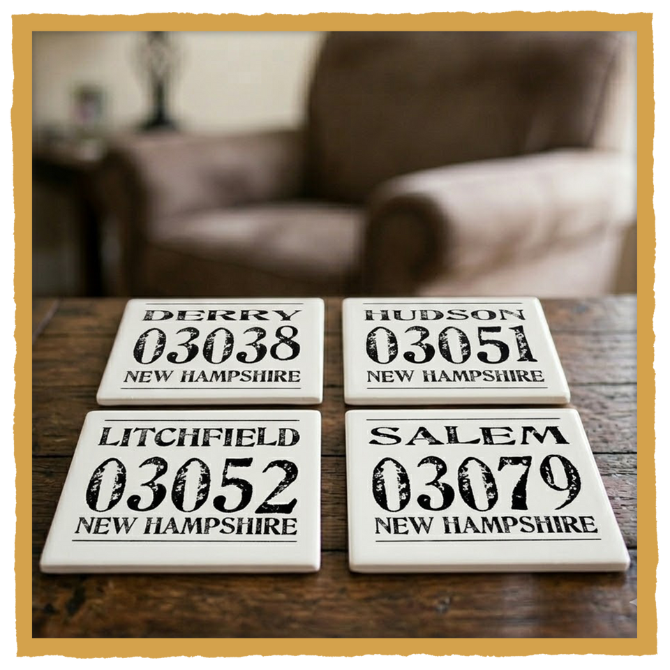 New Hampshire Town Coasters – Local NH Drink Coasters