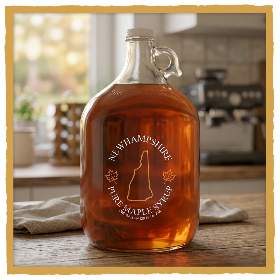 NH MAPLE SYRUP GLASS JUG