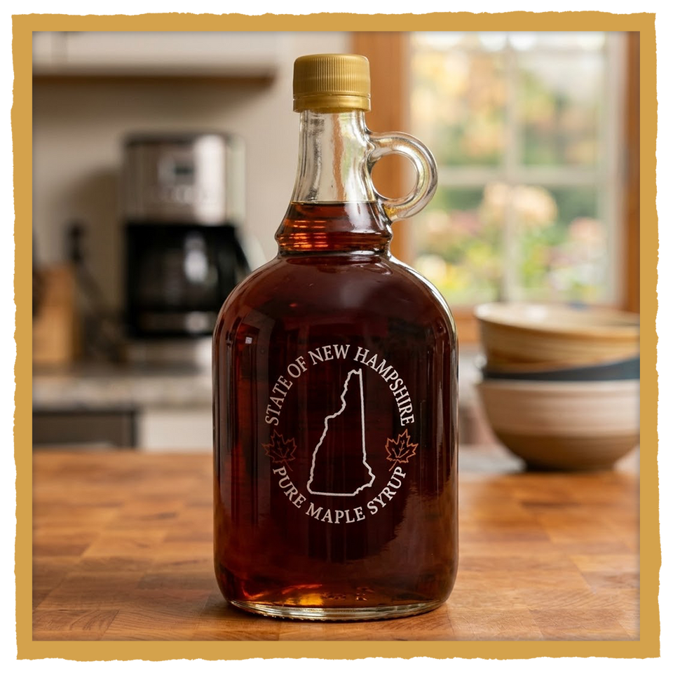 NH MAPLE SYRUP GLASS JUG