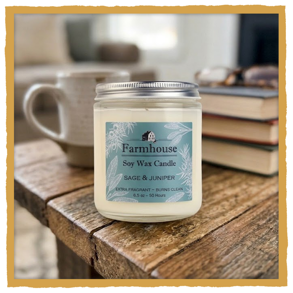 Farmhouse Soy Wax Candle - Sage & Juniper