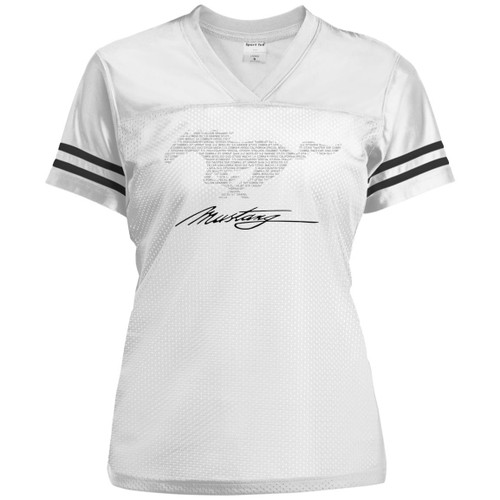 Ladies' Mustang Model Names Jersey - White