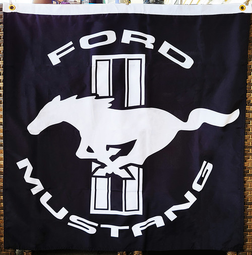 TriBar Pony Wall Flag - Black