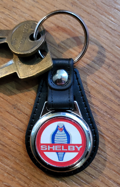 SHELBY SNAKE Red White Blue Leather Keychain