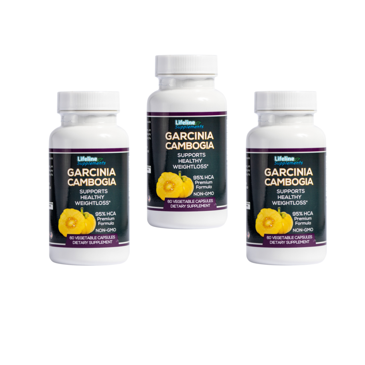 Lifeline Supplements 95 HCA Garcinia Cambogia - 3 bottles (60 Cap Each) FREE U.S. Shipping Lifeline Supplements 95 HCA Garcinia Cambogia - 3 bottles (60 Cap Each) FREE U.S. Shipping