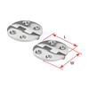 Hinge 316G Cast S/Steel Recessed Pin Round 65mm Even Split - Pair