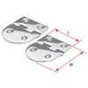 Hinge 316G Cast S/Steel Recessed Pin ova/sq 65 x 82mm Uneven Split-Pair