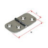 Hinge 316G Cast S/Steel Rectangular 32 x 64mm Even Split - Pair