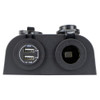 Relaxn Socket - Dual Surface Mount - Dual USB-A Charger & Cigarette Lighter Black