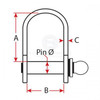 4mm Stainless Steel FLAT D/SHACKLE