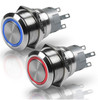 Hella Stainless Steel LED Switch 12v Red- Momentary