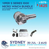 Viper S Series 1000 Micro Winch Bundle Including with Marine Gearbox - 6mm x 60m