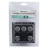 Relaxn Switch Panel Push Button S/Steel 5 Gang with Dual USB & LED Indicators