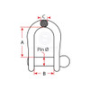 Riley Shackle S/Steel Heavy Duty Standard Dee 5/16 Pin