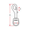Hook - Snap Bolt - Swivel Eye - Stainless Steel