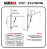 Selectlok Medium/Heavy-Duty Stainless Steel Gas Strut - Extended Length 710mm