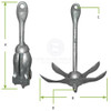 Anchor-Folding Grapnel 1.5kg (3lb)