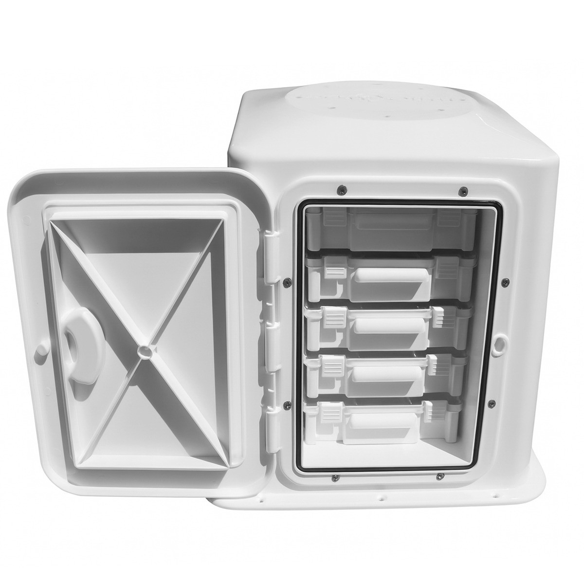 fibreglass seat box with tackle tray Oceansouth Boat Seat Boxes with 5 Shelves & Tackle Boxes