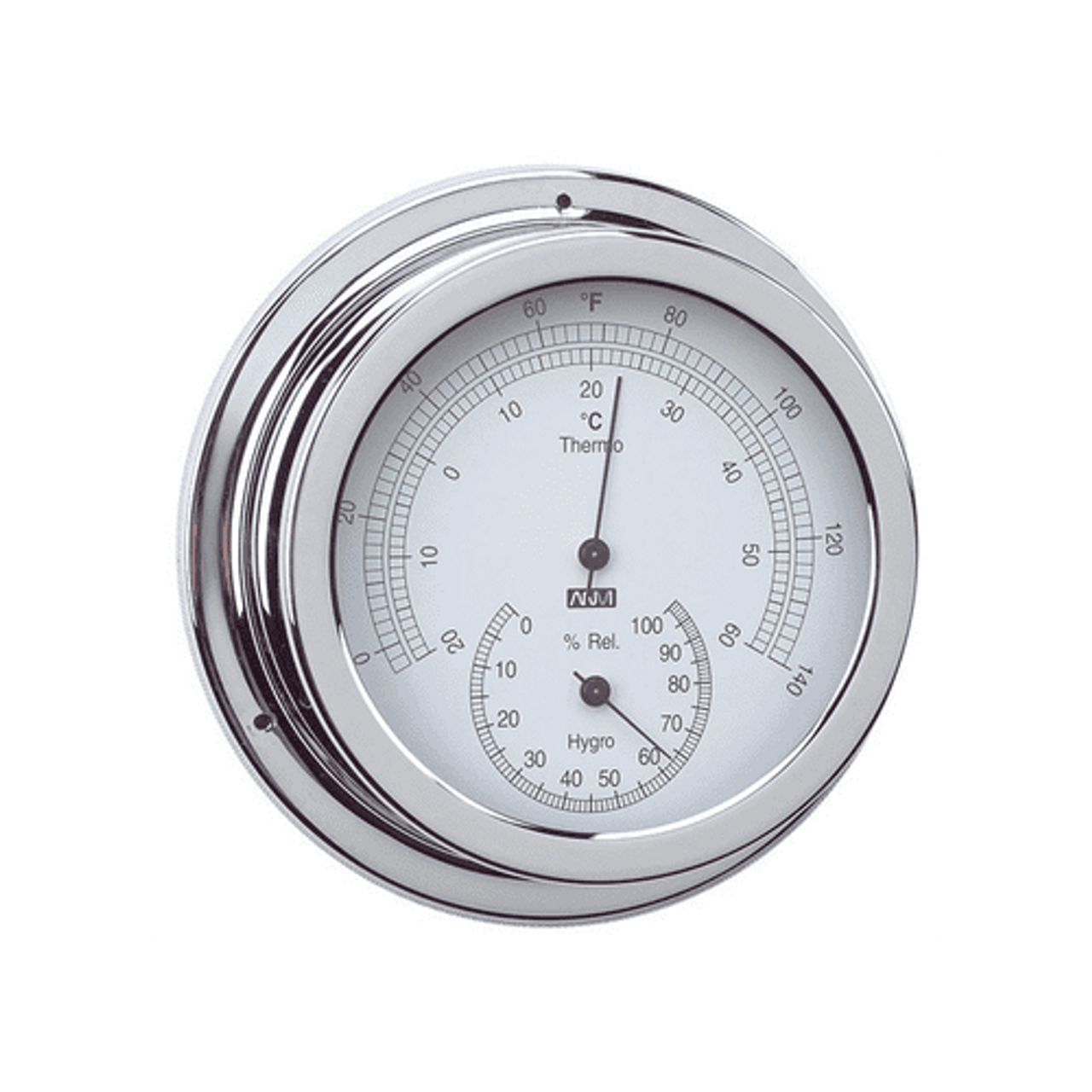 RWB Marine ANVI Brass Thermometer & Hygrometer Blue Bottle Marine