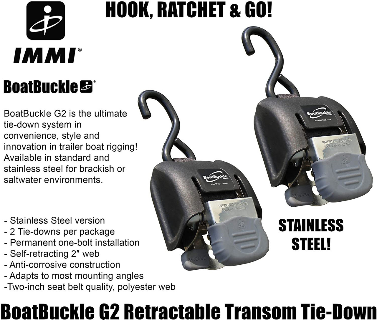 BoatBuckle® G2 Retractable Bow Tie-Downs - FISHNTECH