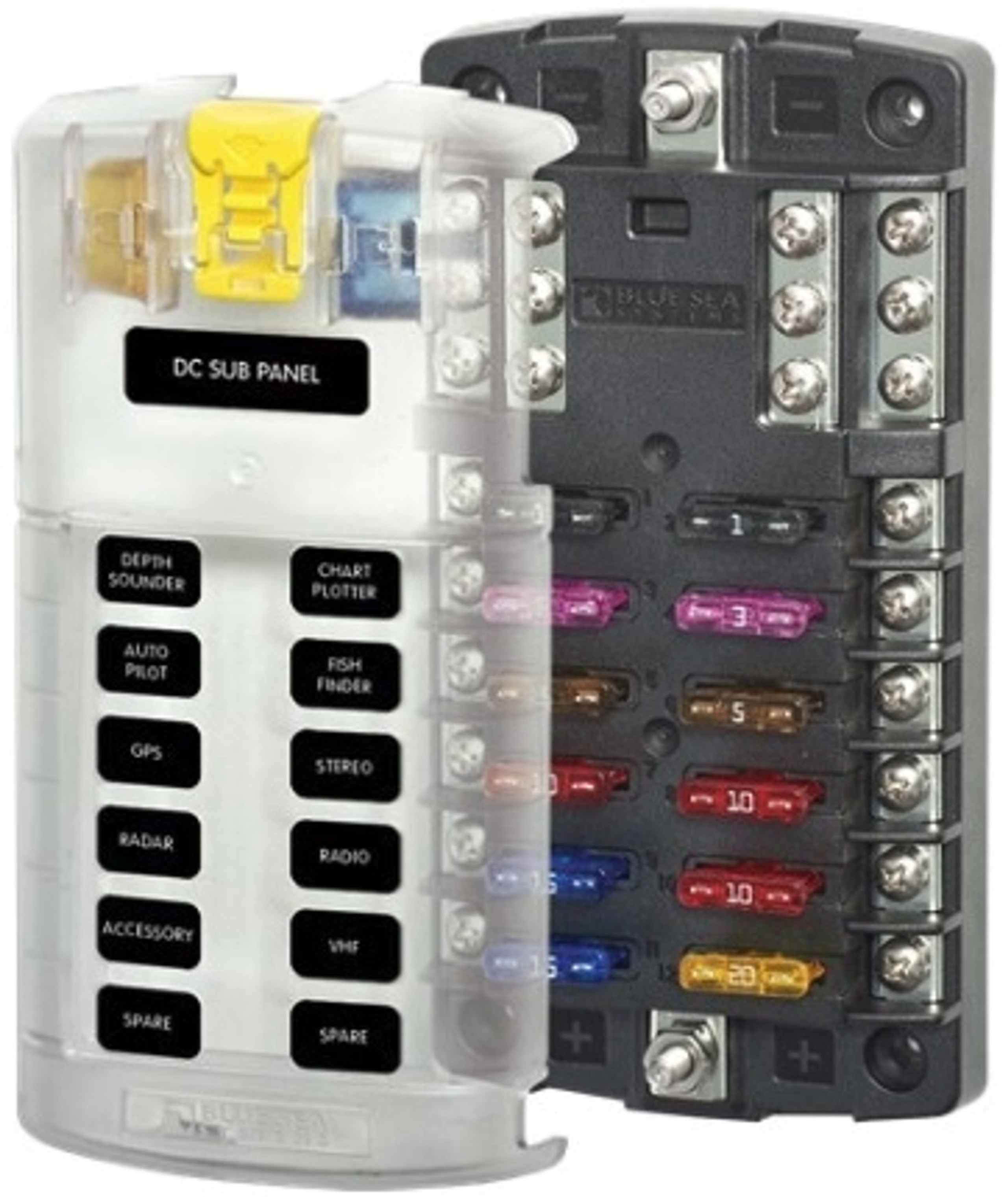 Blue Sea ST Blade Fuse Blocks Blue Bottle Marine