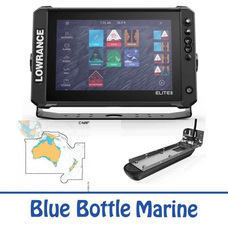 Lowrance ELITE FS 12 Active 31 transducer Blue Bottle Marine