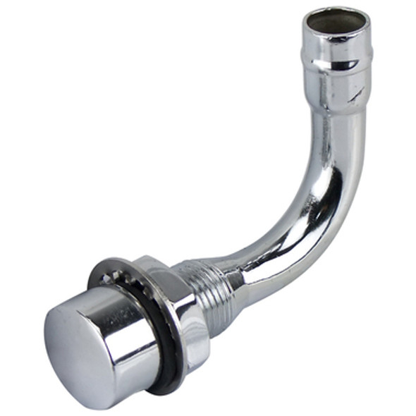 Chrome Plated Round Head 90 Fuel Breather - Bend Up