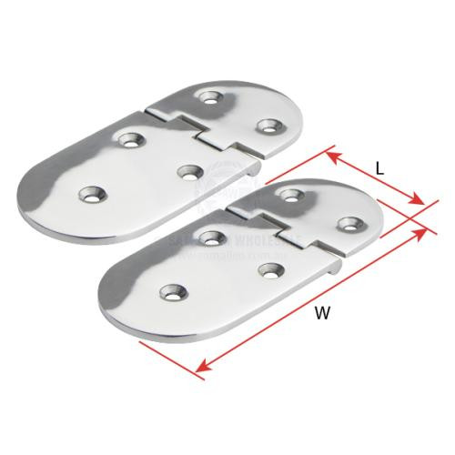 Hinge 316G Cast S/Steel Recessed Pin Oval 65 x 146mm Uneven Split - Pair