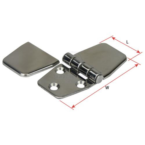 Hinge 316G S/Steel Pressed with Covers 40 x 76mm Even Split - Pair