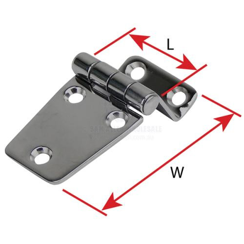 Hinge 304G Stamped S/Steel Strap 19mm Offset 68 x 40mm Uneven Split - Pair