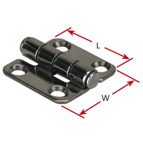 Hinge 304G Stamped S/Steel Strap 41 x 38mm Even Split - Pair