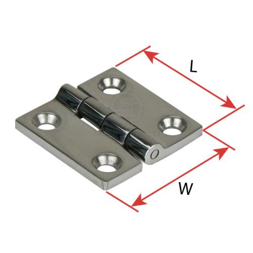 Hinge 316G Cast S/Steel Square Even Split - Pair