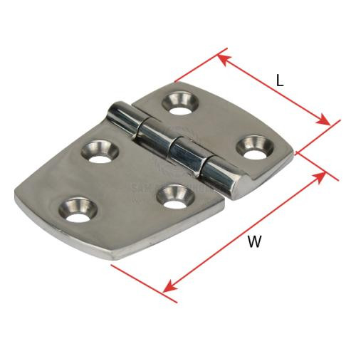 Hinge 316G Cast S/Steel Trapezoid Uneven Split - Pair