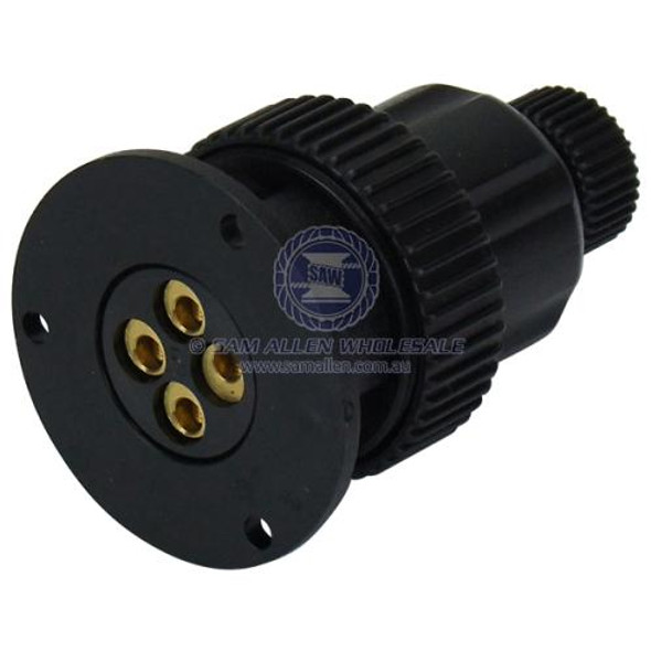 4 Pin Nylon Waterproof Deck Connector Plug and Base